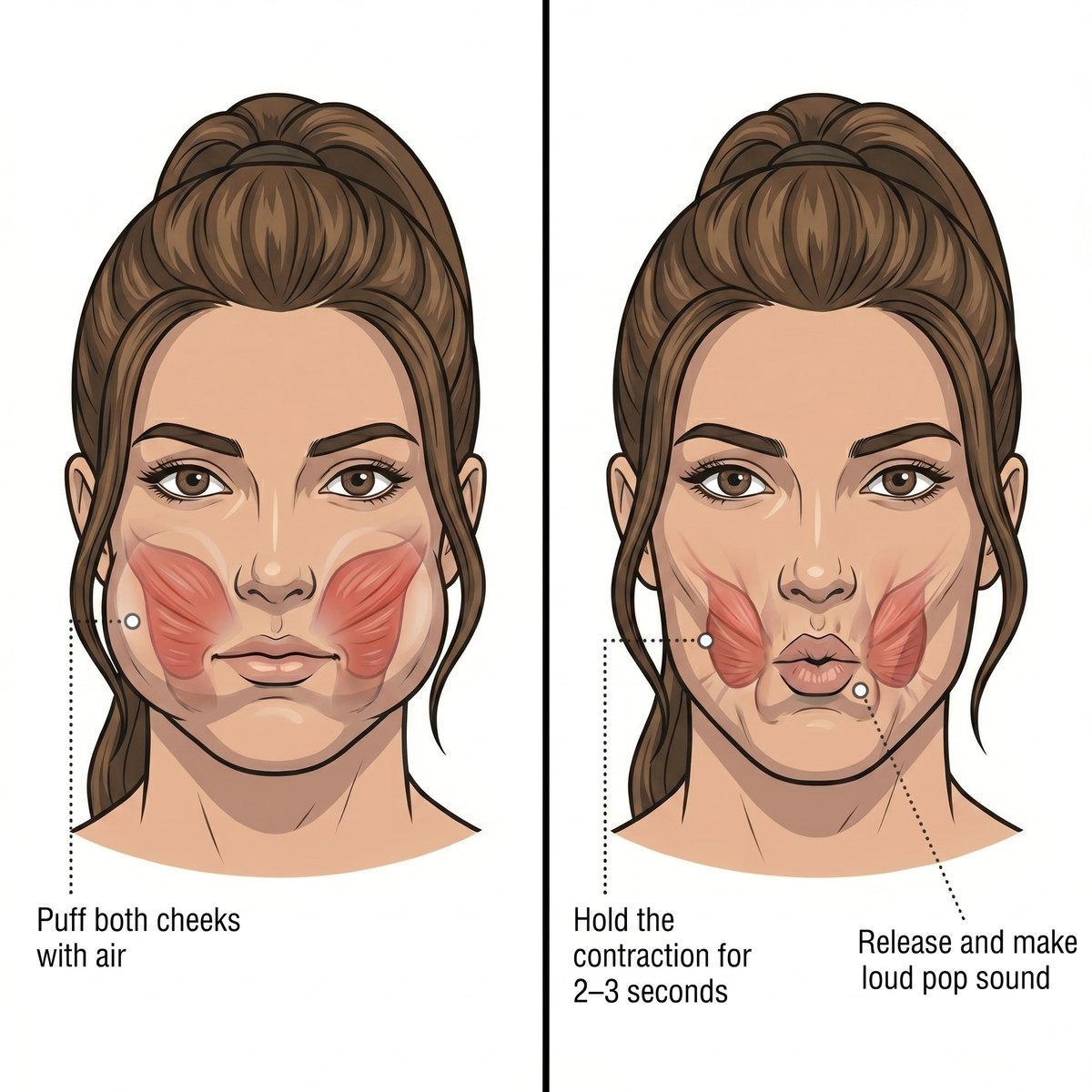 The cheek puff and suck, holding air with the lips sealed